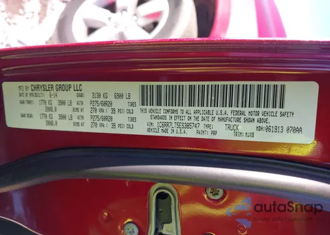 2014 Ram 1500 Big Horn z USA, uszkodzony, nr VIN 1C6RR7LT5ES385747